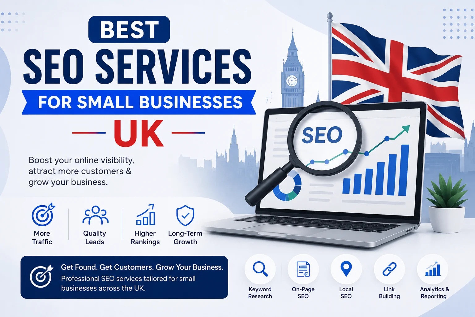 Small business owner planning an SEO strategy in the UK
